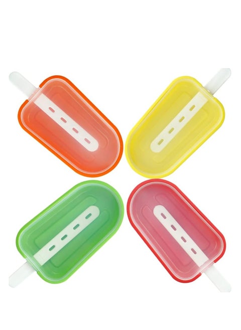Stackable Silicone Ice Cream Molds, Homemade Ice Cream Popsicle Set, One Size (4 Pieces) Multicolour