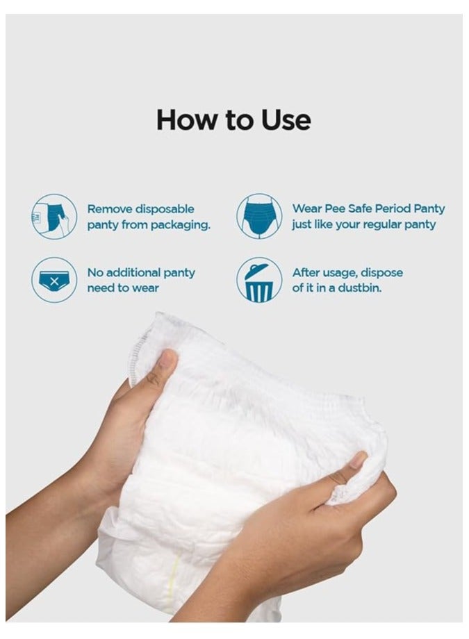 بيساف بي سيف سراويل نسائية لاستخدام مرة واحدة، مقاومة للتسرب، سراويل داخلية للدورة الشهرية لتدفق الدم الغزير، سهلة الارتداء توفر حماية 360 درجة، راحة طوال الليل، خالية من السموم ولا تسبب حساسية، 4 كلوتات - مقاس XL - L - Image 4