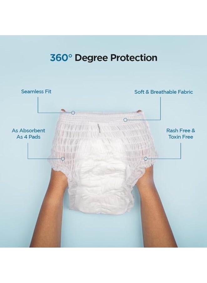 بيساف بي سيف سراويل نسائية لاستخدام مرة واحدة، مقاومة للتسرب، سراويل داخلية للدورة الشهرية لتدفق الدم الغزير، سهلة الارتداء توفر حماية 360 درجة، راحة طوال الليل، خالية من السموم ولا تسبب حساسية، 4 كلوتات - مقاس XL - L - Image 3