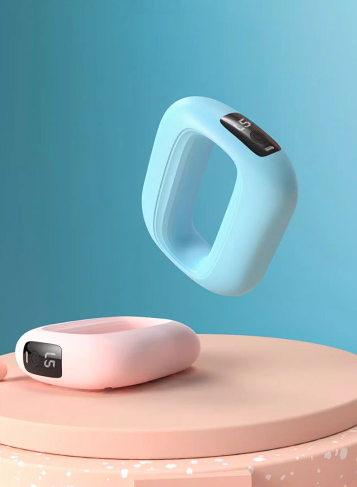 Generic Fascial Ring Slimming Belt Fat-shaking Machine Slimming Belly Artifact Lazy Weight Loss Artifact Waist Muscle Massager Sky Blue-5-Speed Frequency Conversion 2 Strong Vibration Modes Fat Burning Plastic Deep Beating  - Image 2