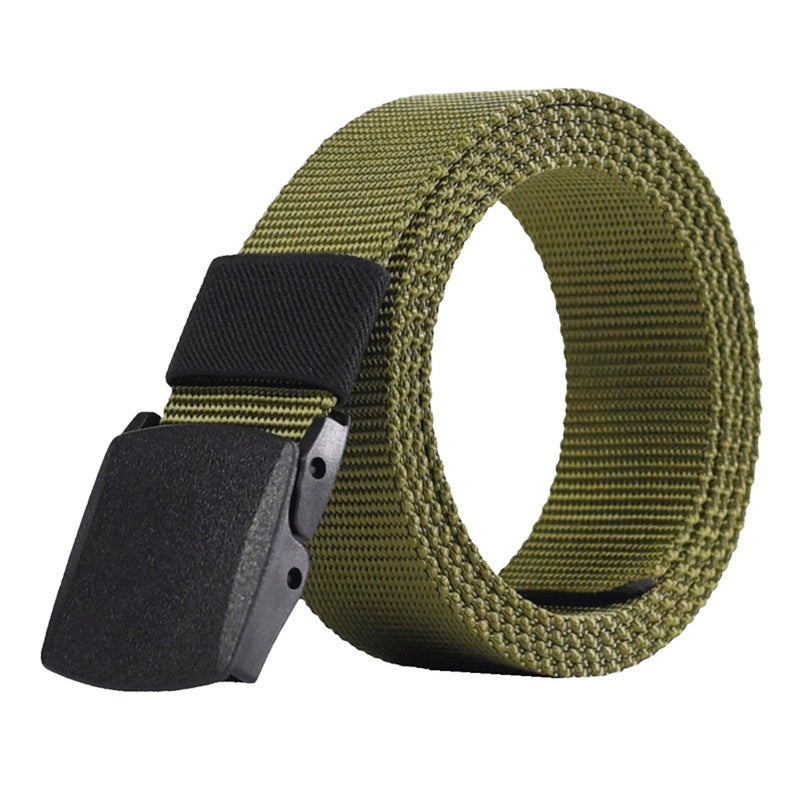 Men's Belt Canvas Adjustable Outdoor Belt with Buckle ( Green) - Image 1