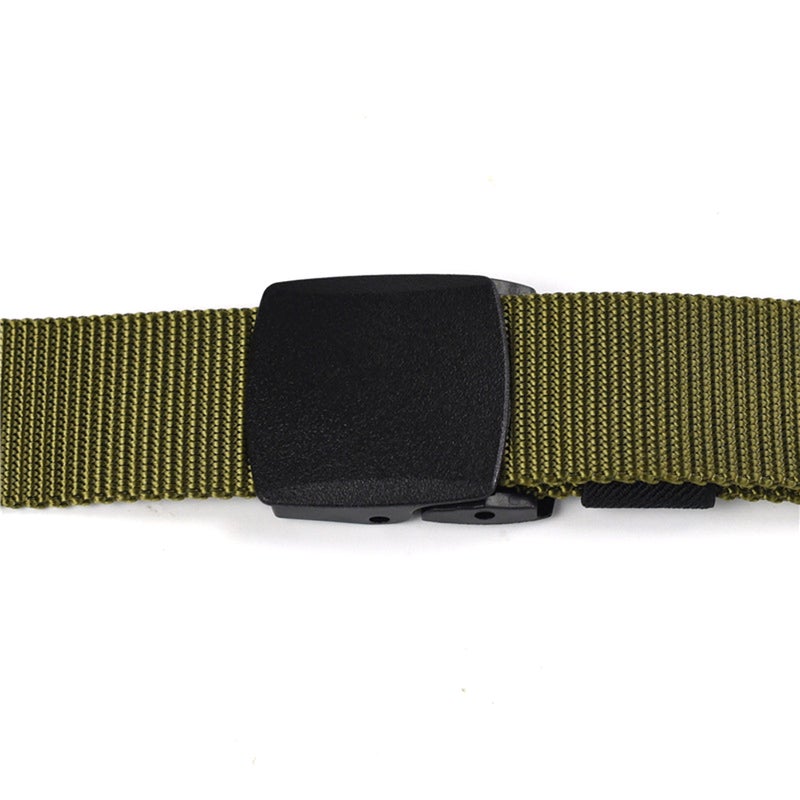 Men's Belt Canvas Adjustable Outdoor Belt with Buckle ( Green) - Image 3