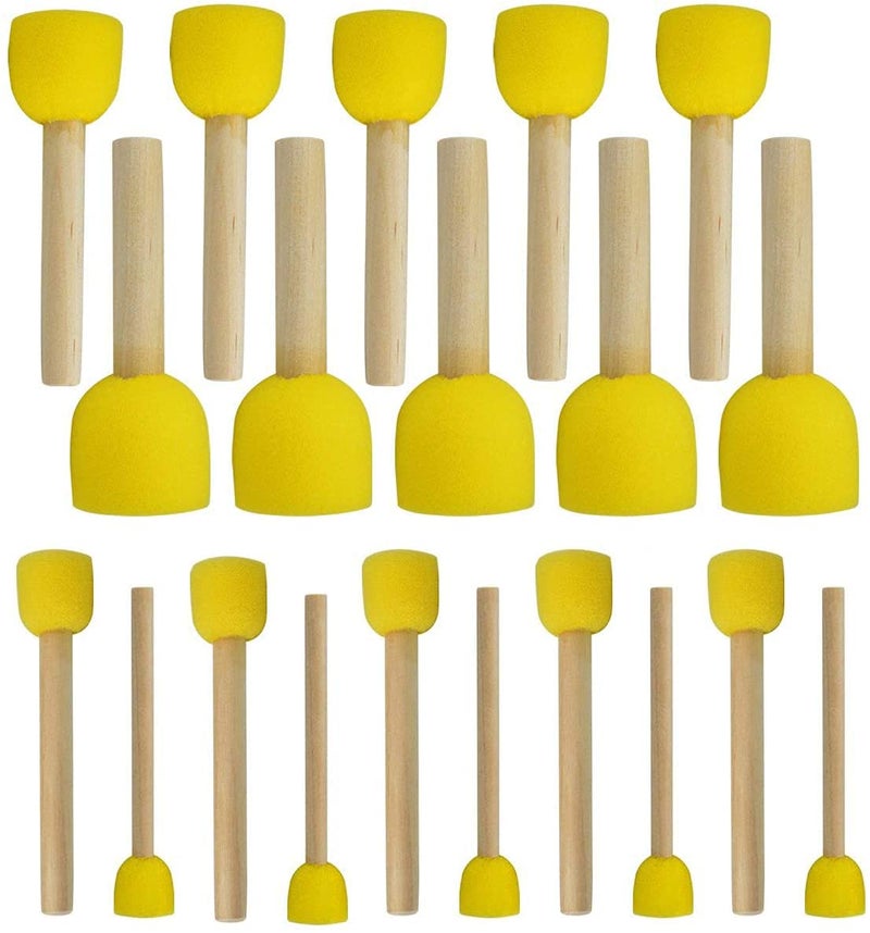 WAFJAMF 20Pieces Assorted Size Round Sponges Brush Set Paint Tools for Kids