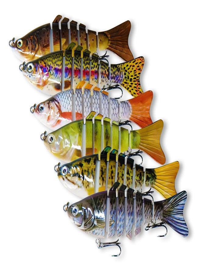 CTrowelpro 6PCS Fishing Lures for Freshwater and Saltwater,Slow Sinking Multi Jointed Swimbaits, Lifelike Lures for Bass Trout Crappie Walleye Pike - Image 1