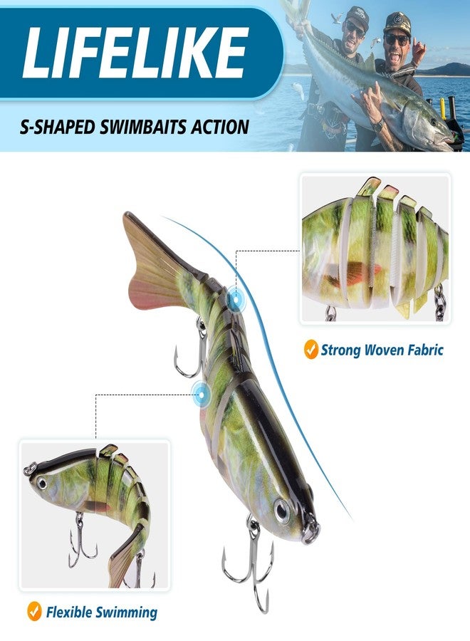 CTrowelpro 6PCS Fishing Lures for Freshwater and Saltwater,Slow Sinking Multi Jointed Swimbaits, Lifelike Lures for Bass Trout Crappie Walleye Pike - Image 4