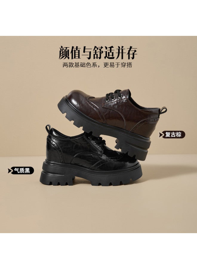 St&Sat Saturday Height-increasing Loafers 26 Spring Women's Shiny Surface Height-increasing Flats - Image 3
