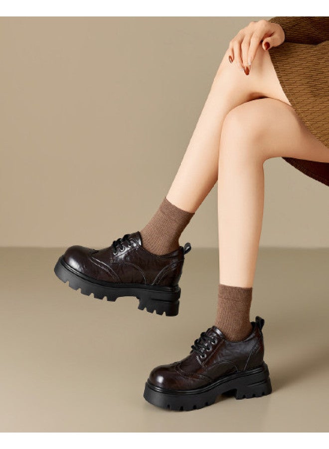 St&Sat Saturday Height-increasing Loafers 26 Spring Women's Shiny Surface Height-increasing Flats - Image 1