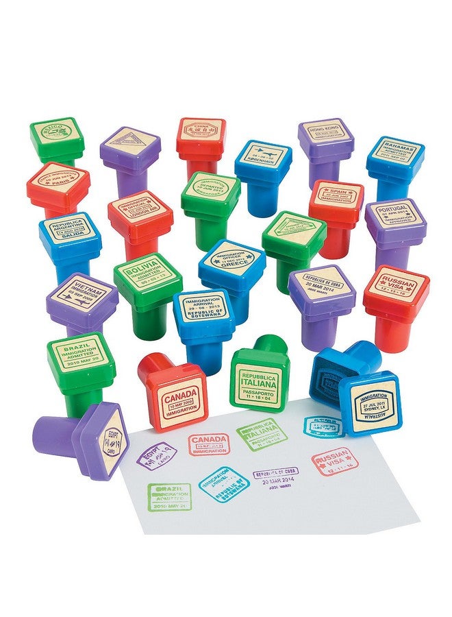 Fun Express ختم جواز السفر - 24 قطعة - أنشطة تعليمية وتعلم للأطفال - Image 1