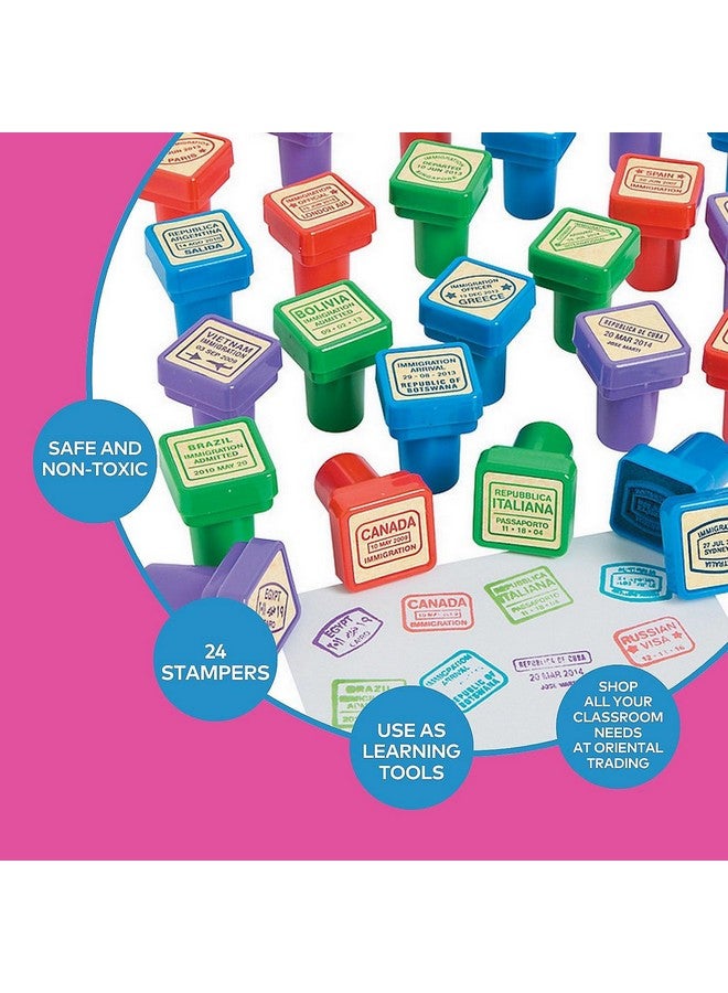 Fun Express ختم جواز السفر - 24 قطعة - أنشطة تعليمية وتعلم للأطفال - Image 4