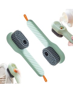 Bukela Multifunctional Liquid Shoe Brush,  Scrub Brushes for Cleaning, Liquid Adding Soft Fur Cleaning Brush, Multifunctional Laundry Brush with Liquid Box for Washing Shoes Clothes(Green 2pcs)  - Image 1