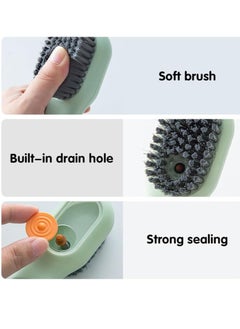 Bukela Multifunctional Liquid Shoe Brush,  Scrub Brushes for Cleaning, Liquid Adding Soft Fur Cleaning Brush, Multifunctional Laundry Brush with Liquid Box for Washing Shoes Clothes(Green 2pcs)  - Image 3