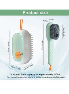 Bukela Multifunctional Liquid Shoe Brush,  Scrub Brushes for Cleaning, Liquid Adding Soft Fur Cleaning Brush, Multifunctional Laundry Brush with Liquid Box for Washing Shoes Clothes(Green 2pcs)  - Image 4