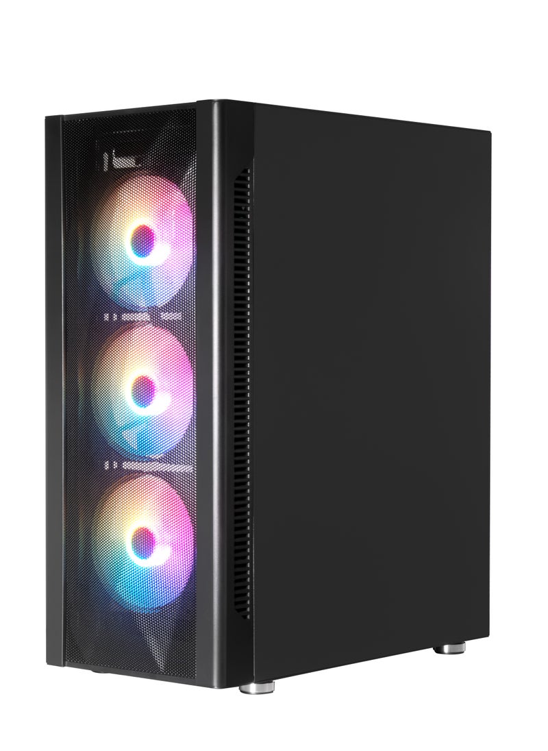 حافظة كمبيوتر GALAX (REV-06)، 4 مراوح تجميع RGB مسبقة التثبيت، تصميم هريس بسيط، ATX، M-ATX، ITX، 4 مراوح ARGB، ATX، M-ATX، ITX، اللوحة الأمامية - ABS، غطاء شبكي، اللوحة العلوية - غطاء معدني، زجاج مقسّى على اليسار، غطاء معدني على اليمين، 3.5 بوصة (HDD)-2، 2.5 بوصة (SSD)-3، أزرار إدخال/إخراج -2، منفذ(ات) USB1.1-0، منفذ(ات) USB2.0-2، منفذ(ات) USB3.0-1، دعم صوت عالي الدقة-1، دعم تبريد مائي (بحجم المبرد) | أسود