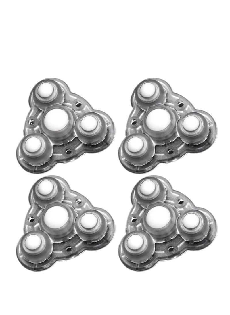 XICEN 4 PCS Self Adhesive Caster Wheels ,Swivel Wheels for Furniture ,2.4 Inch Steel Universal Wheel, 30 LBS Load Capacity Per Caster, for Appliance (with 4 Ball Bearings, Clear )  - Image 1