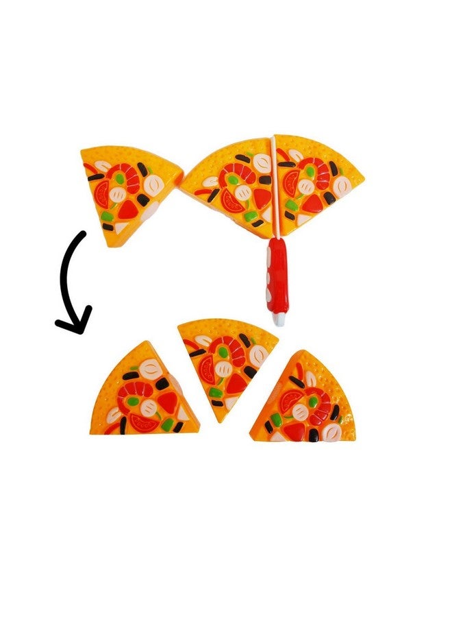 Flywind Pizza Party Fast Food Pretend Cooking & Cutting Play Set Toy for Kids (Multi-Color) - Image 2