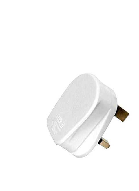 Rr White Fused 13A Plug Top Uk 3Pin British Plug Connector Cord Adapter Electrical Plug Socket Mains Top Appliance Power Socket Fuse Adapter - Made In India