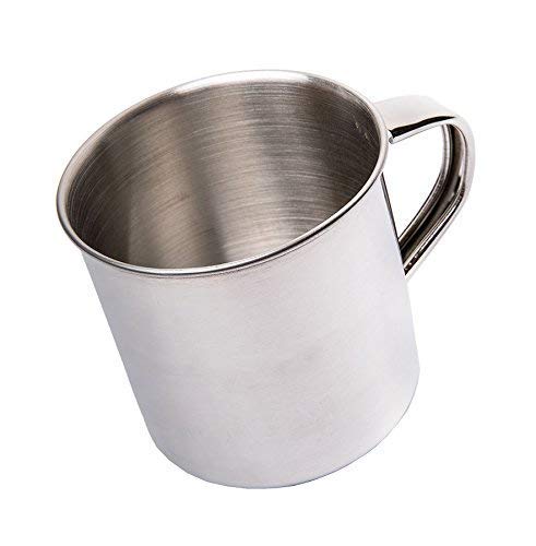 Meqstore Kitchen Mug Stainless Steel Plain Coffee Mug/Milk Mug/Juice Mug/Coffee Cups & Mugs - 1 Piece, Silver, 500 ml - Image 4