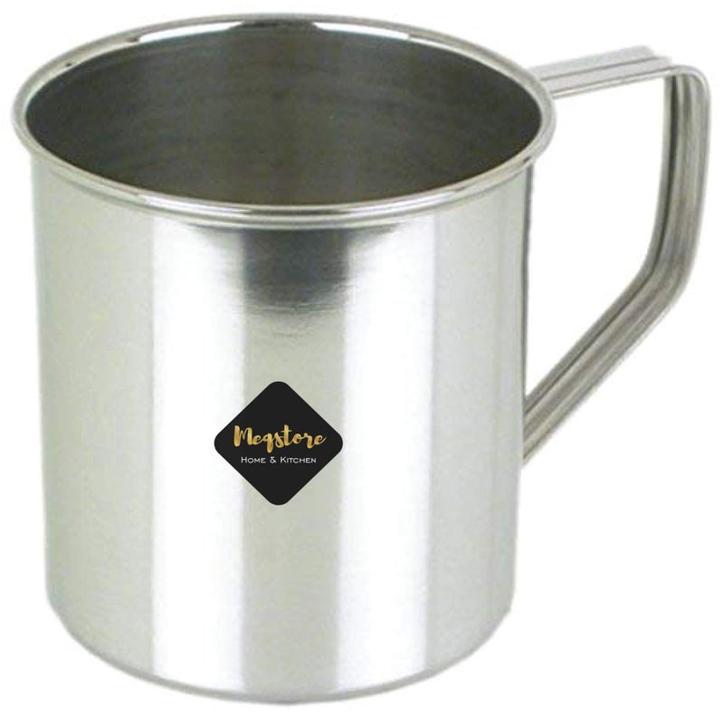 Meqstore Kitchen Mug Stainless Steel Plain Coffee Mug/Milk Mug/Juice Mug/Coffee Cups & Mugs - 1 Piece, Silver, 500 ml - Image 5