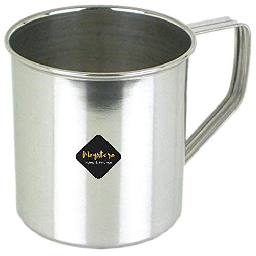 Meqstore Kitchen Mug Stainless Steel Plain Coffee Mug/Milk Mug/Juice Mug/Coffee Cups & Mugs - 1 Piece, Silver, 500 ml - Image 1
