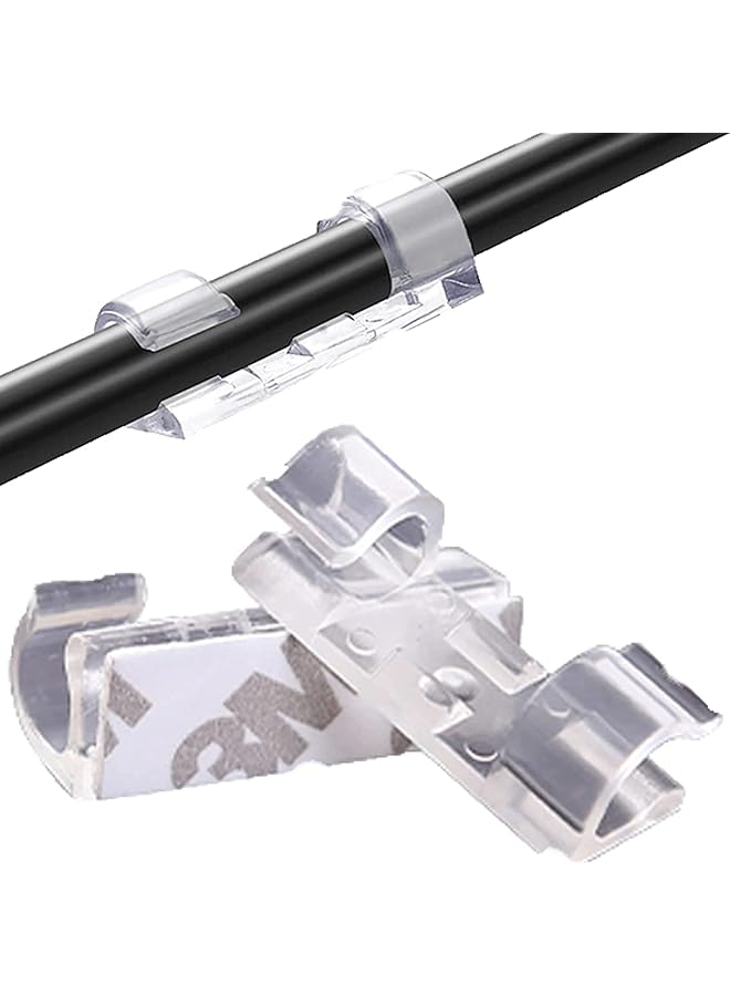 promass Adhesive Cable Clips,Wire Clips,Car Cable Organizer,Cable Holder,Cable Wire Management,Cable Holder for Car,Office,Home (Big Size Transparent - 48-Packs) - Image 1