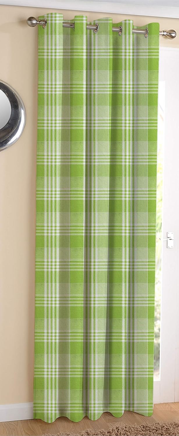 AIRWILL Cotton Track Dobby Green Designed Blackout and Room Darkening 5ft Window Curtains Pack of 1 pc Self Design Green - Image 1