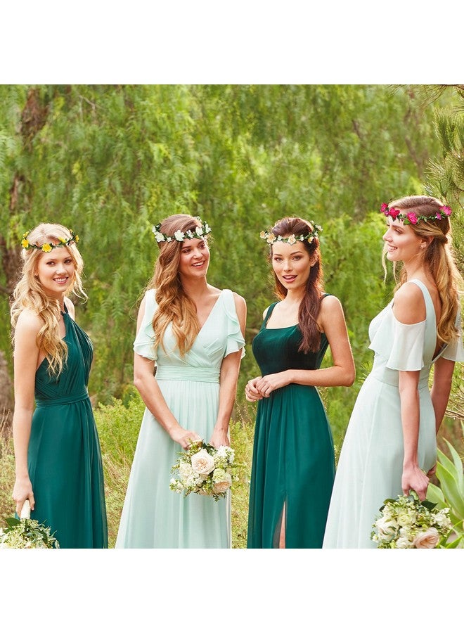 Rocutus 10Pcs Bohemian Flower Crown Floral Wreath Garland Headbands Flower Crown For Women (10 Pieces) - Image 3