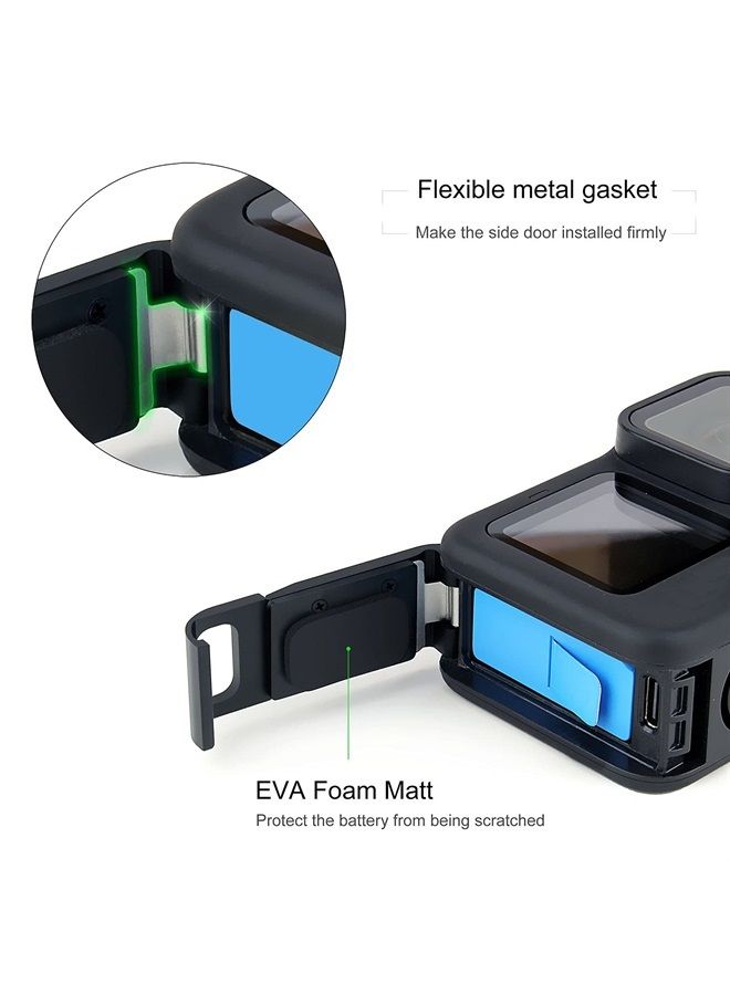 SOONSUN Aluminum Side Door Cover for GoPro Hero 9 10 11 Black Removable Replacement Battery Door Cover with Type-C Port for GoPro HERO9 HERO10 HERO11 Black Charging Without Removing Battery Door Cover - Image 2