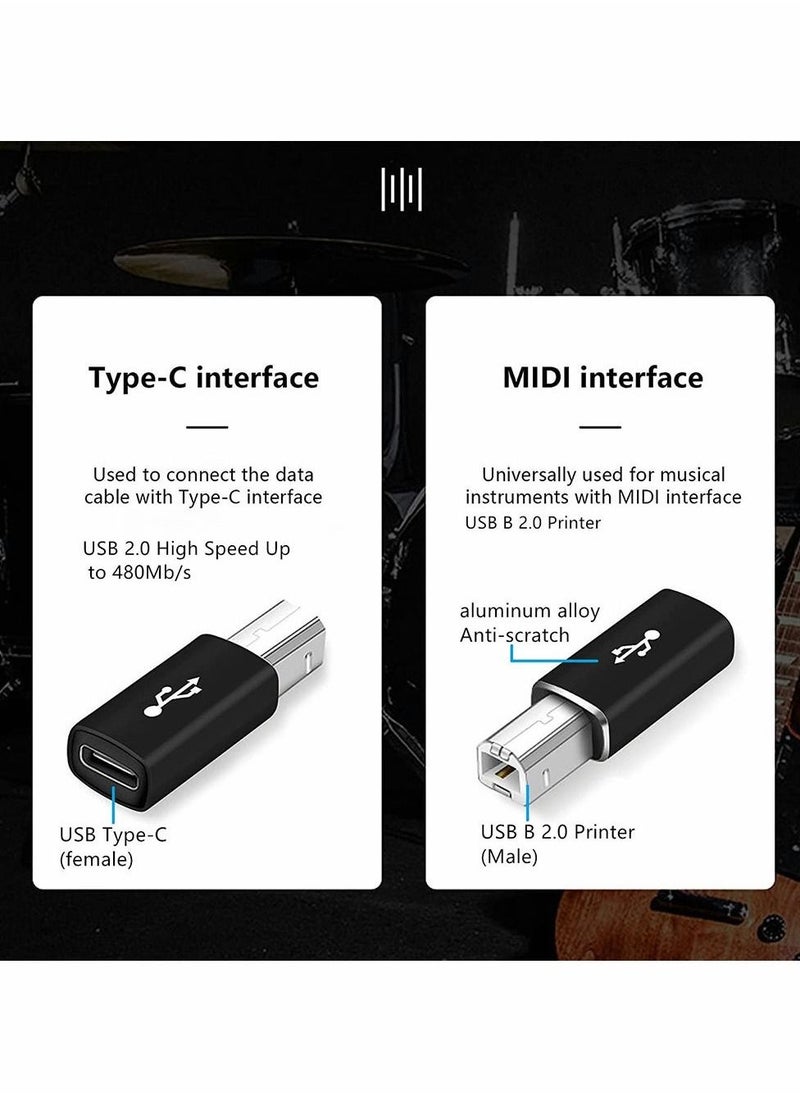 Generic USB C to B Adapter, Female USB C to MIDI Converter, Compatible with MIDI, Printers, Chromebook Pixel, Electric Piano, Synthesizers and Devices Laptops with Type-C Port, 3 Pack  - Image 2