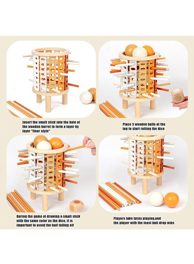 Children's Educational Toys Wooden Board Games Baby Thinking Enlightenment Teaching Aids Pizza Tower Parent-Child Interactive Toys Math Montessori Wisdom Games Baby Early Education Gifts - Image 4