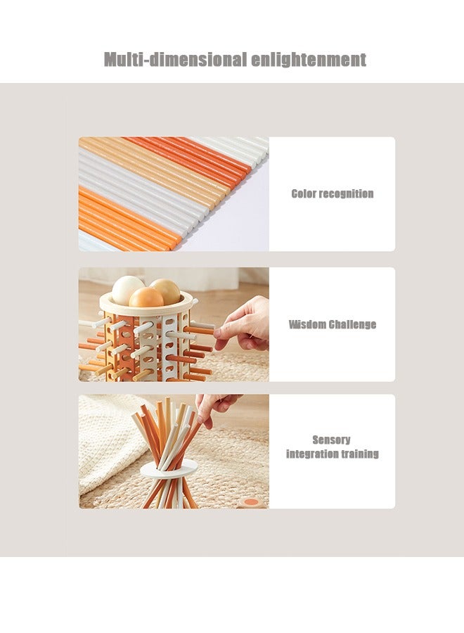 Children's Educational Toys Wooden Board Games Baby Thinking Enlightenment Teaching Aids Pizza Tower Parent-Child Interactive Toys Math Montessori Wisdom Games Baby Early Education Gifts - Image 5