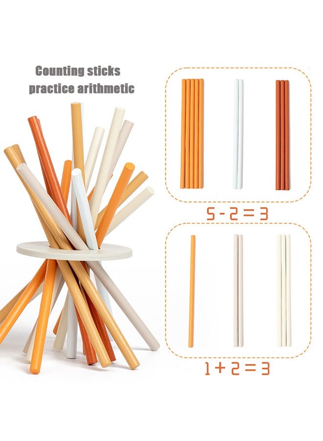 Children's Educational Toys Wooden Board Games Baby Thinking Enlightenment Teaching Aids Pizza Tower Parent-Child Interactive Toys Math Montessori Wisdom Games Baby Early Education Gifts - Image 3