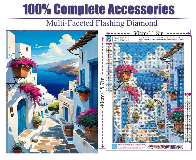 WUDWL Diamond Painting Kits for Adults - Landscaping DIY 5D Diamond Art Kits Full Drill Diamond Dots Paintings with Diamonds Gem Art and Crafts Home Decor 12x16inch ï»¿ - Image 3
