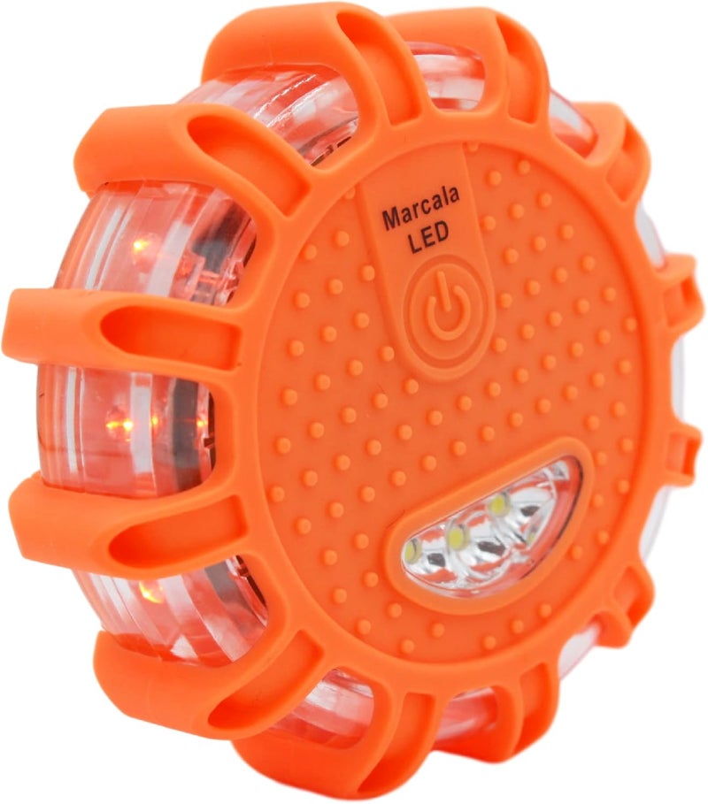 Marcala LED Road Flares 1-Pack | DOT Compliant LED Road Flares Car Emergency Kit | Emergency Flares w/Batteries Installed | Emergency Roadside Lights | 9 Flashing Modes to Get Noticed a Mile Away! - Image 1