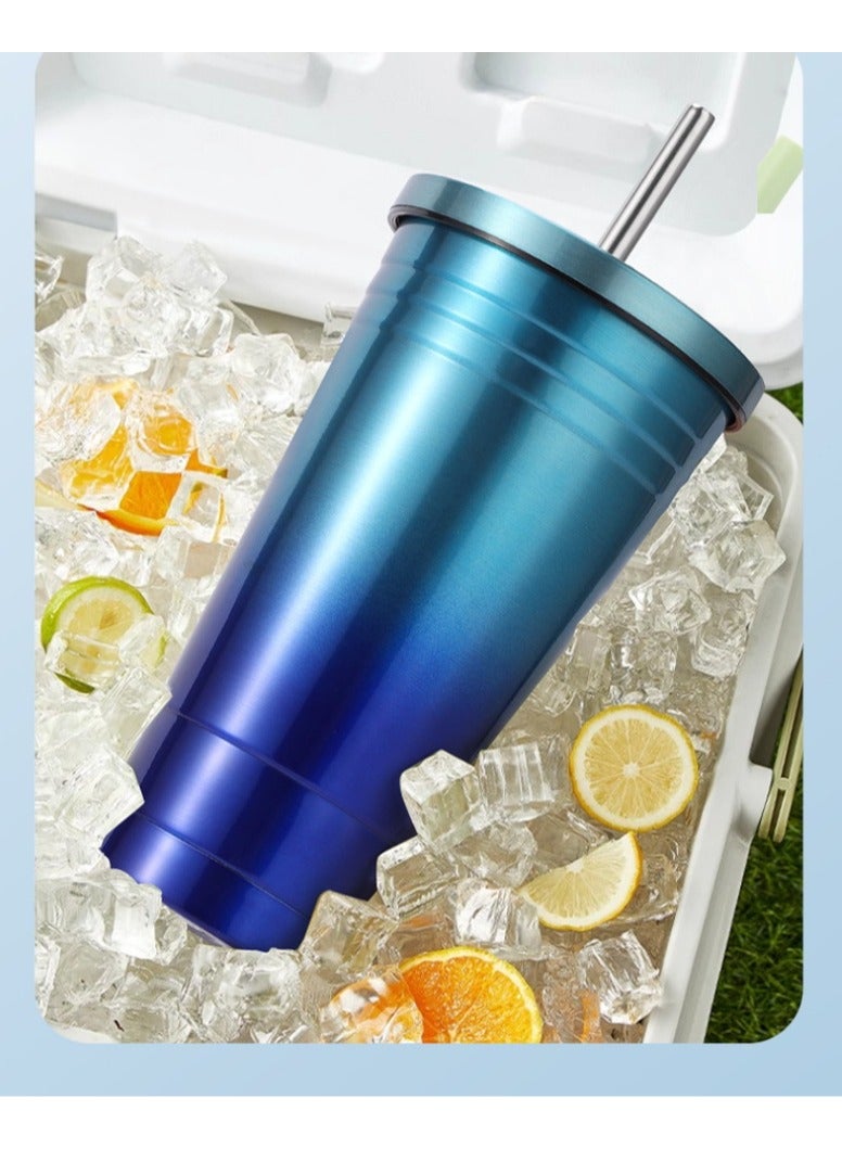 EBMINI New Double-Layer Portable Straw Insulated Cup  - Image 2