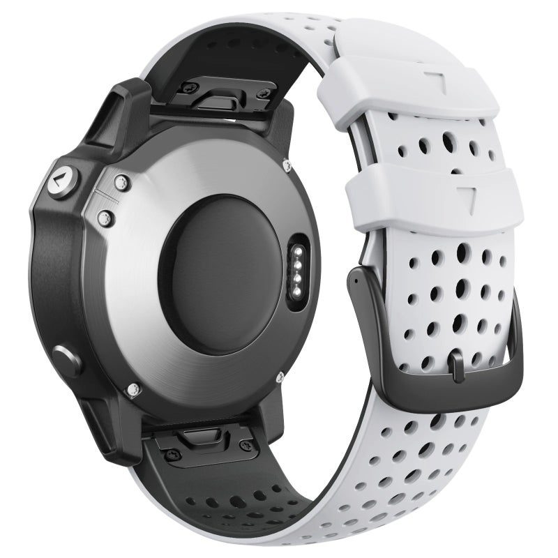 Bluejw EraySun 22mm Quick Release Silicone Breathable Replacement Watch Strap for Garmin Fenix 6 Pro, Fenix 5 Plus, Forerunner 945 – Comfortable & Durable Sport Band - Image 3