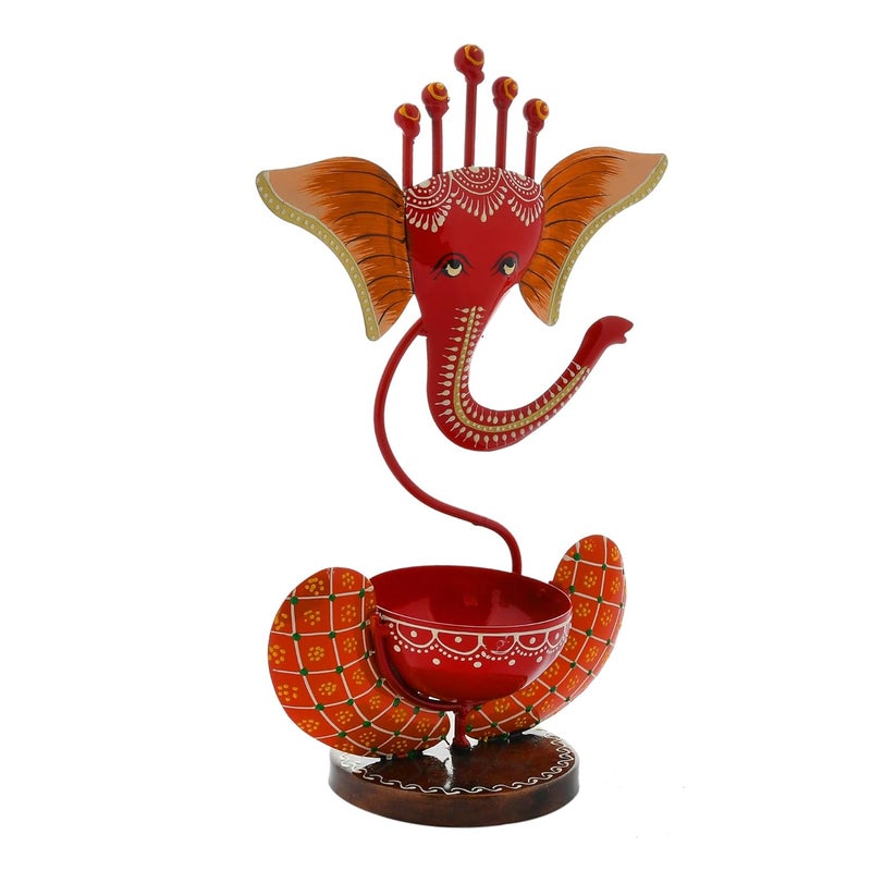 Craftam Metal Ganesha Tealight Candle Holder Stand for Home Living Room Decorative Gift Items - Image 3