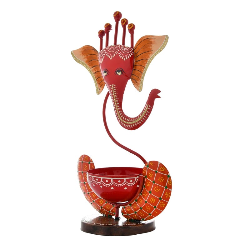 Craftam Metal Ganesha Tealight Candle Holder Stand for Home Living Room Decorative Gift Items - Image 4