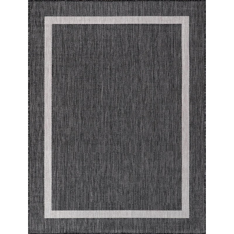 Luul Home Bordered Outdoor Rug 5x7 Washable Outside Carpet for Indoor Patio Porch Waterproof Easy Cleaning Non Shedding Area Rugs Gray 5 x 7 - Image 2