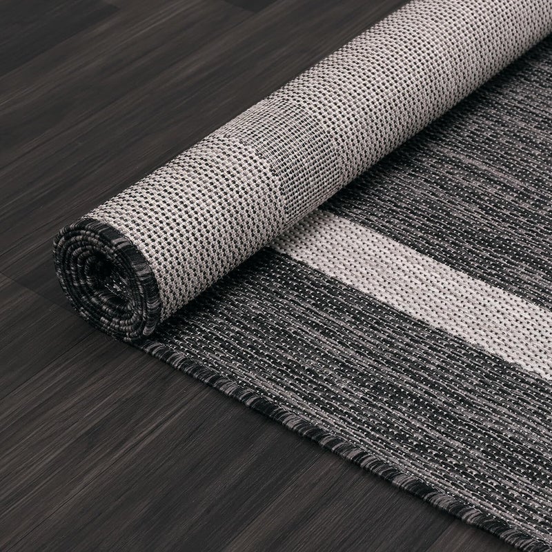 Luul Home Bordered Outdoor Rug 5x7 Washable Outside Carpet for Indoor Patio Porch Waterproof Easy Cleaning Non Shedding Area Rugs Gray 5 x 7 - Image 5