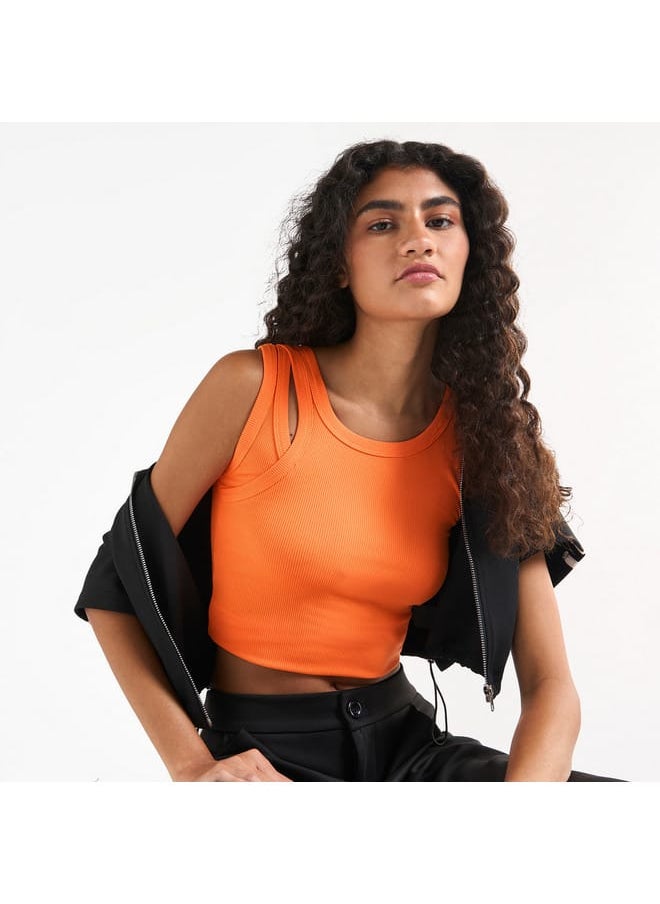 FAV Ribbed Tank Top with Round Neck  - Image 1