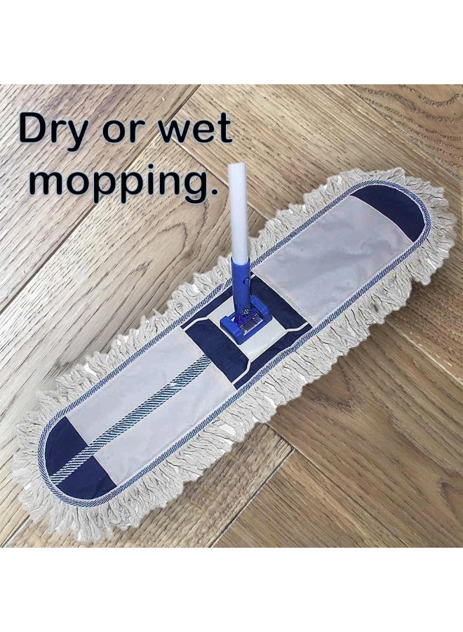 sai Dust Control Floor Cleaning Mop | Reusable Washable Cotton Flat Mop Head | Wet & Dry Airport Mops | Long Aluminum Handle | Swivel 360 Rotating Head | Suitable For All Hard & Soft Floor Surfaces - Image 4