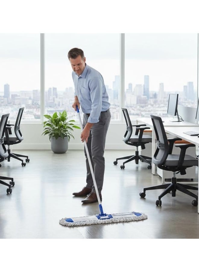 sai Dust Control Floor Cleaning Mop | Reusable Washable Cotton Flat Mop Head | Wet & Dry Airport Mops | Long Aluminum Handle | Swivel 360 Rotating Head | Suitable For All Hard & Soft Floor Surfaces - Image 2
