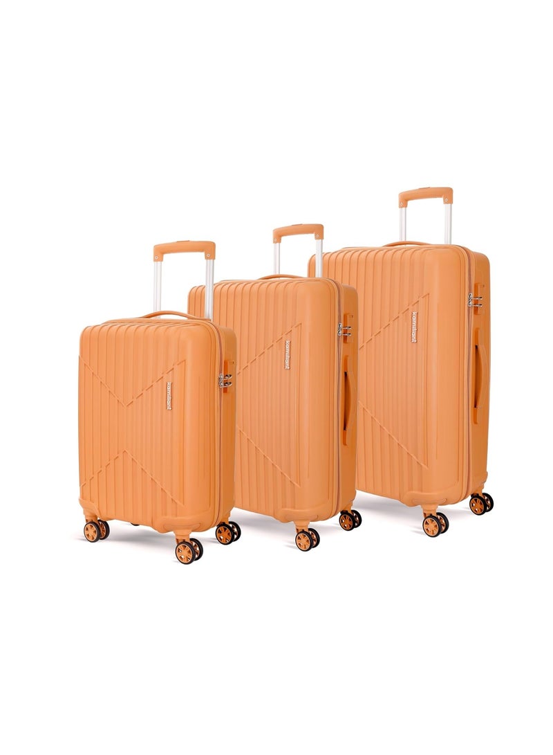 KAMILIANT by American Tourister Savvy 3-Piece Hard Case Spinner Luggage Set - Polypropylene - Orange Pastry (55/70/80 cm) - Image 1
