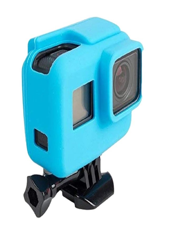 Action Pro Silicone Cover Side Frame Case Compatible with Gopro-5/6/7 Action Camera (Blue) - Image 3