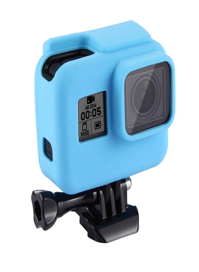 Action Pro Silicone Cover Side Frame Case Compatible with Gopro-5/6/7 Action Camera (Blue) - Image 1