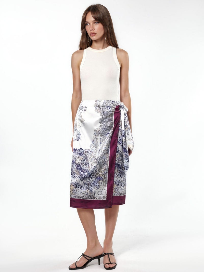 HICCUP Satin Wrap Skirt - Image 3