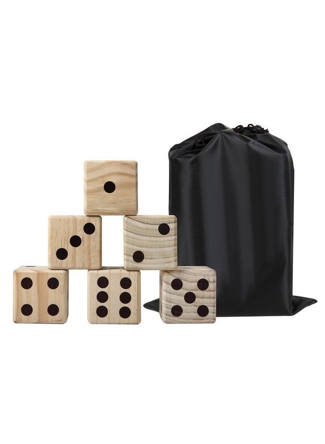 HATHAWAY High Roller Yd Dice Set With 6 X 3.5In Wooden Dice & Black Nylon Storage Bag Reusable Scorecard Included Yd Dice Wood - Image 3