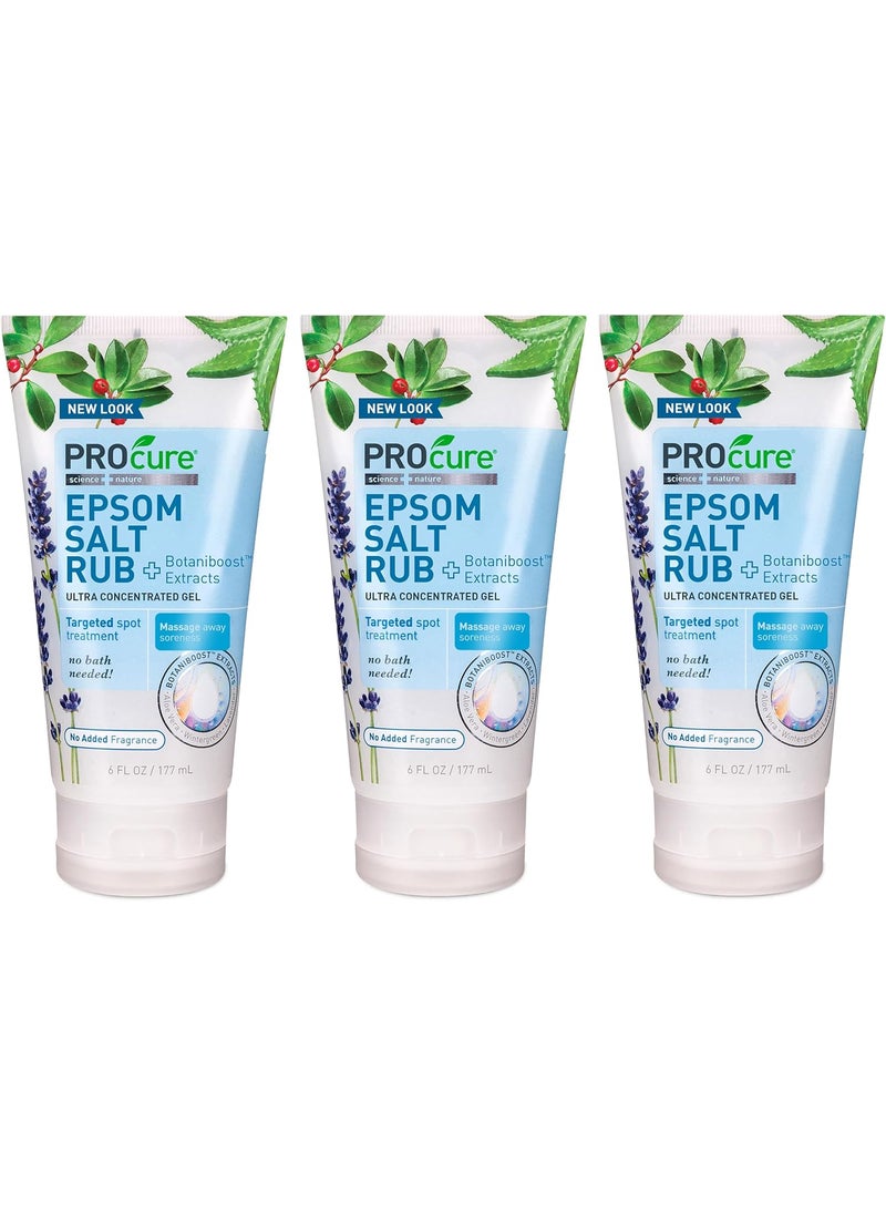PROcure PROcure Epsom Salt Rub Gel with Aloe Vera, Soothes Muscle Tension, Aches & Soreness Directly Where It Hurts, 6 Fl Oz (Pack of 3) 