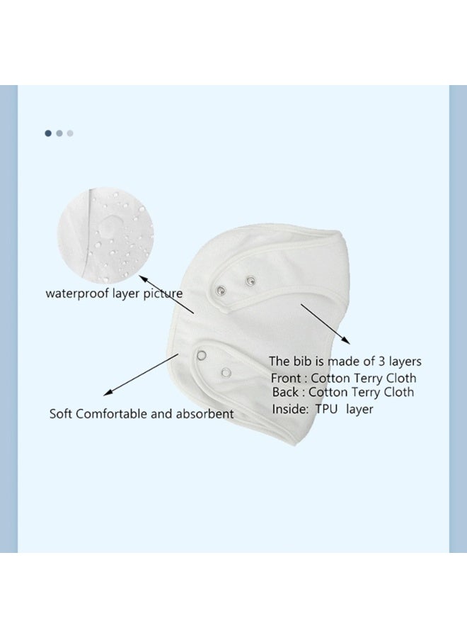 Baby Bibs Set of 6, Waterproof Cotton with Adjustable Snaps, Dinosaur Design, 19.7 x 20.4 cm - Image 4