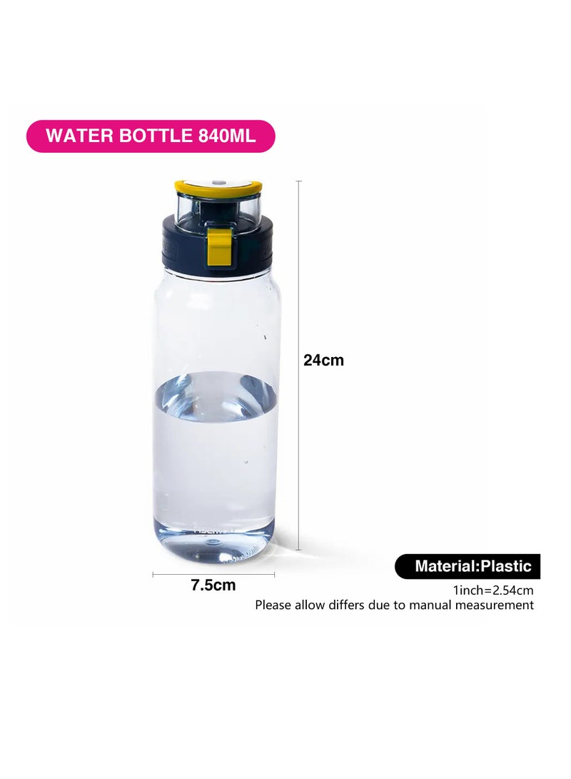 Fissman زجاجة ماء، خالية من BPA وغير سامة، زجاجة عصير بلاستيكية محلية الصنع، مشروبات باردة 840 مل صفراء - Image 2